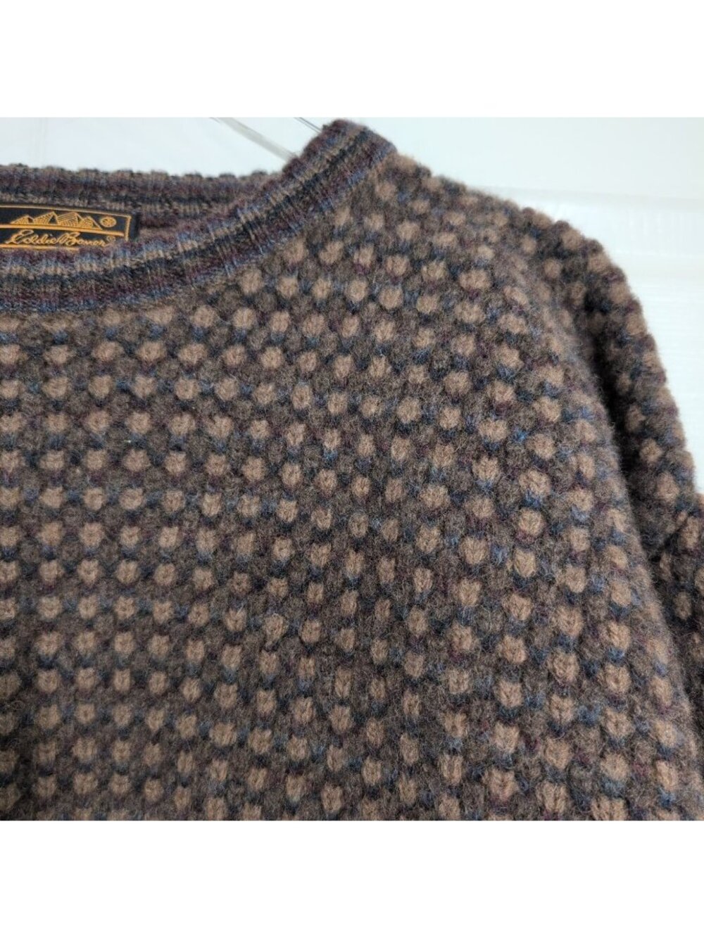 Vintage Eddie Bauer Wool Birdeye Sweater Mens Size Large Brown Earthy Gorpcore - Picture 2 of 6